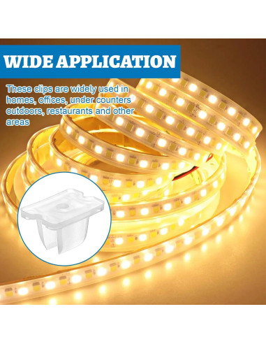 30 Clips de Montaje LED Impermeables Nogeqi para Cinta Neón