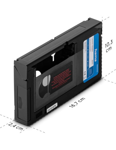 Adaptador de casete Hama VHS-C a VHS motorizado 6 mm Negro