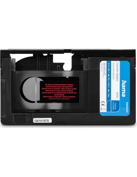 Adaptador de casete Hama VHS-C a VHS motorizado 6 mm Negro