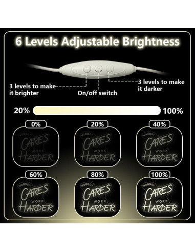 Luz LED Neón Motivacional BEISKAFNVSZ 35x30 cm USB