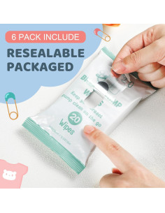 Paquete de 6 Toallitas de Limpieza para Extractores de Leche Verde - 120 Conteos 2