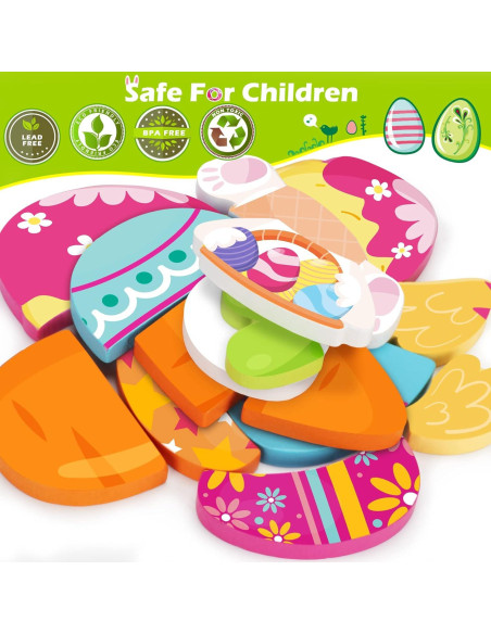 Rompecabezas de Madera Pascua LACCHOUFEE - 4 Piezas Educativas
