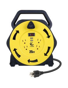 Carrete de Cable de Extensión T-JOAN 7.62m 4 Salidas USB 3.4A 2