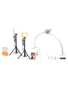 Kit de Iluminación LED Bi Color NEEWER Basics con Trípodes y Filtros