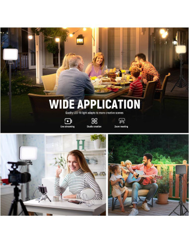 Kit de Iluminación LED Bi Color NEEWER Basics con Trípodes y Filtros