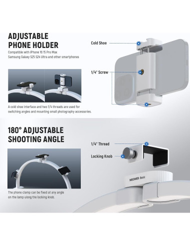 Kit de Iluminación LED Bi Color NEEWER Basics con Trípodes y Filtros