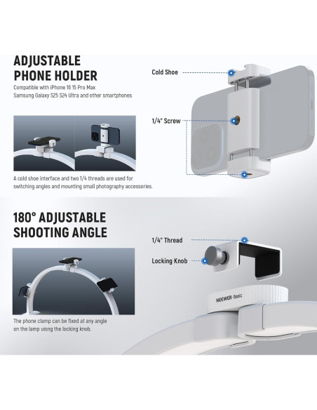 Kit de Iluminación LED Bi Color NEEWER Basics con Trípodes y Filtros
