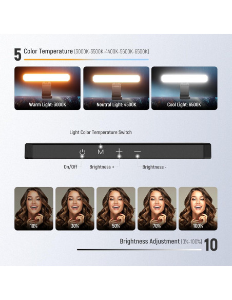 Barra de Luz LED Doble NEEWER L10 para Monitor 12W Bi Color