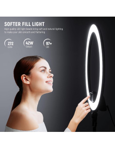 Luz de Anillo LED Neewer 18" con Control Táctil y Remoto 3200-5600K 2