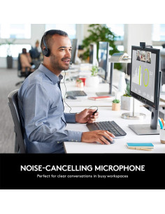Auricular USB Logitech H960 con Micrófono Cancelación Ruido 2