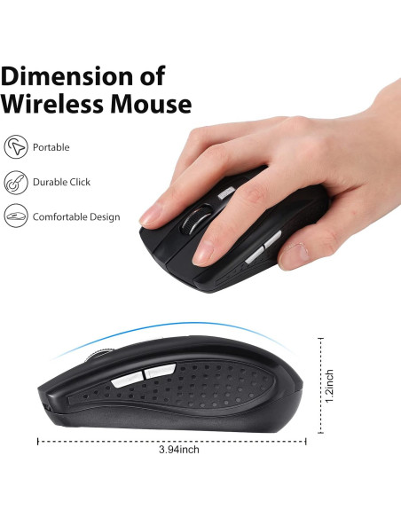 Paquete de 12 Ratones Inalámbricos Macarrie 1200dpi USB