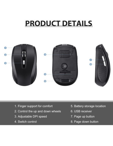Paquete de 12 Ratones Inalámbricos Macarrie 1200dpi USB