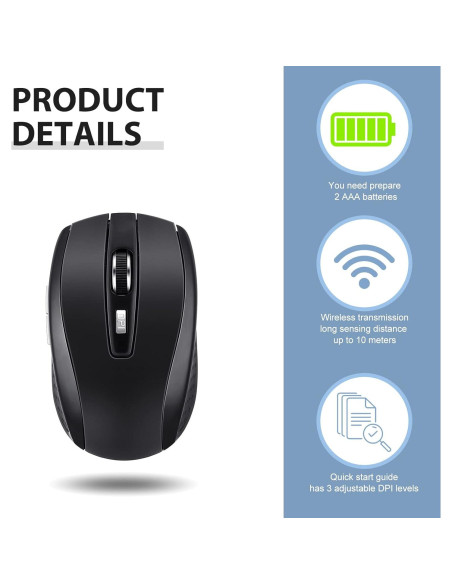 Paquete de 12 Ratones Inalámbricos Macarrie 1200dpi USB