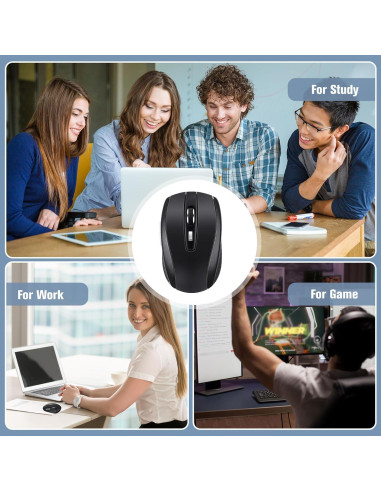 Paquete de 12 Ratones Inalámbricos Macarrie 1200dpi USB