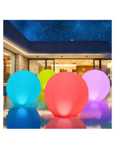 Luces de piscina flotantes LED Blibly 35.5 cm 4 unidades