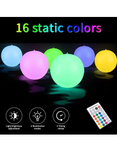 Luces de piscina flotantes LED Blibly 35.5 cm 4 unidades 2