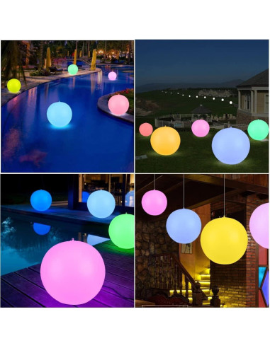Luces de piscina flotantes LED Blibly 35.5 cm 4 unidades