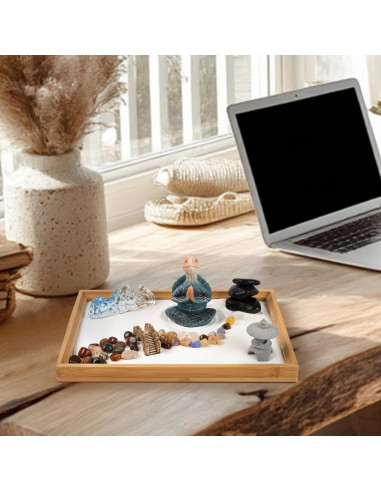 Jardín Zen de Escritorio FOLKOR LIFE con Tortuga Meditadora
