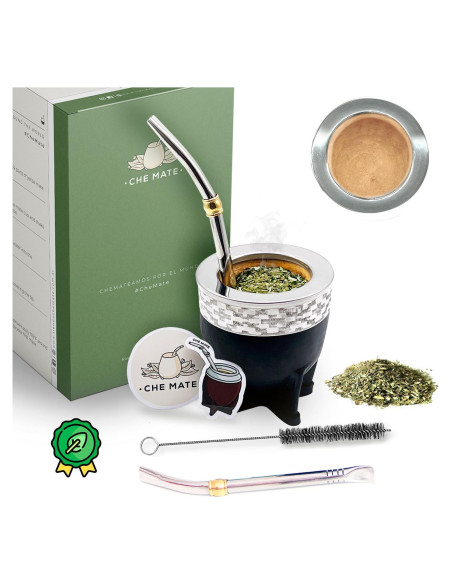 Juego de Taza de Yerba Mate Orgánica CHE MATE 10cm