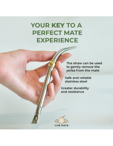 Juego de Taza de Yerba Mate Orgánica CHE MATE 10cm
