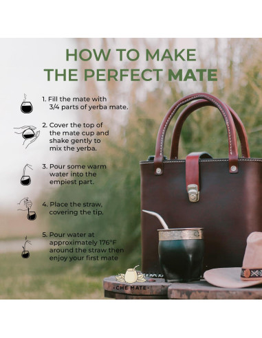 Juego de Taza de Yerba Mate Orgánica CHE MATE 10cm