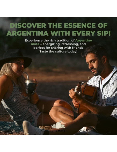 Juego de Taza de Yerba Mate Orgánica CHE MATE 10cm