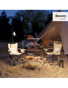 Sillas de Camping Oscilantes Plegables Outsunny - 2 Unidades 2
