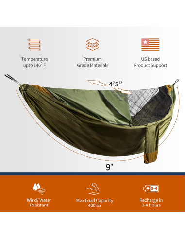 Hamaca Calentada Gobi Heat Eclipse - 3 Zonas de Calor