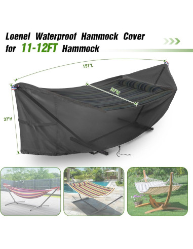 Cubierta Impermeable para Hamaca Loenel 384x142x94 cm