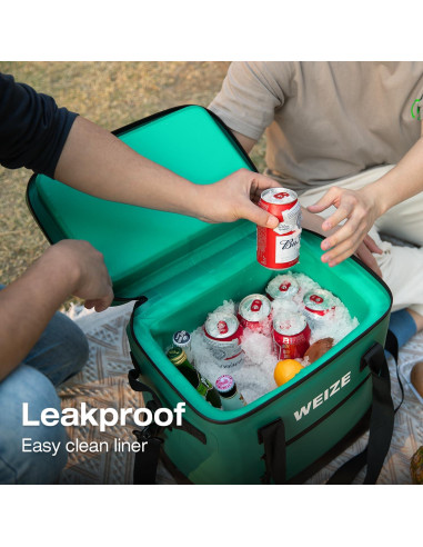 Enfriador Suave WEIZE 15L Impermeable Verde para Camping