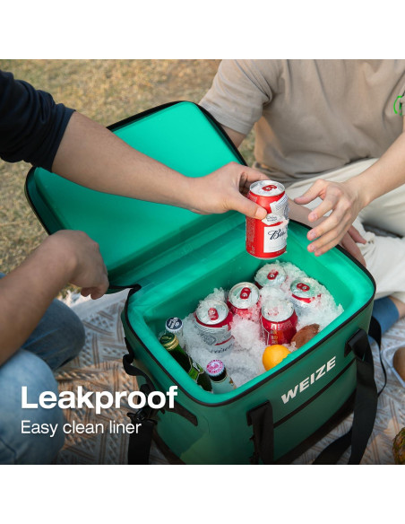 Enfriador Suave WEIZE 15L Impermeable Verde para Camping