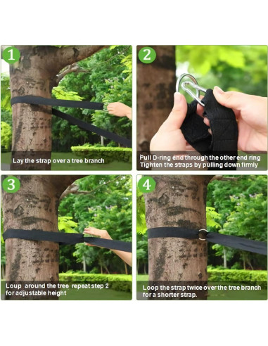 Hamaca de Camping KNC Verde Militar 240x80 cm 200 kg