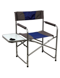 Silla de Director Plegable Portal con Mesa Lateral Azul/Gris