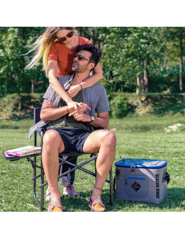 Silla de Director Plegable Portal con Mesa Lateral Azul/Gris