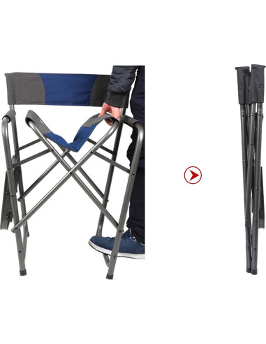 Silla de Director Plegable Portal con Mesa Lateral Azul/Gris