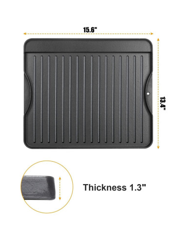 Plancha de Hierro Fundido Reversible Outspark 39.6 x 34 cm
