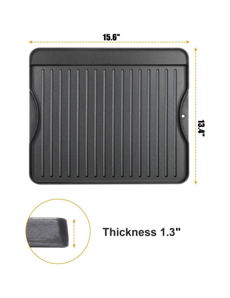 Plancha de Hierro Fundido Reversible Outspark 39.6 x 34 cm