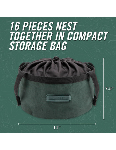 Conjunto de Cocina ComplEAT Gerber Gear 16 Piezas Camping