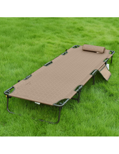 Cama de Camping Plegable SUNNYFEEL Caqui 136 kg Resistente