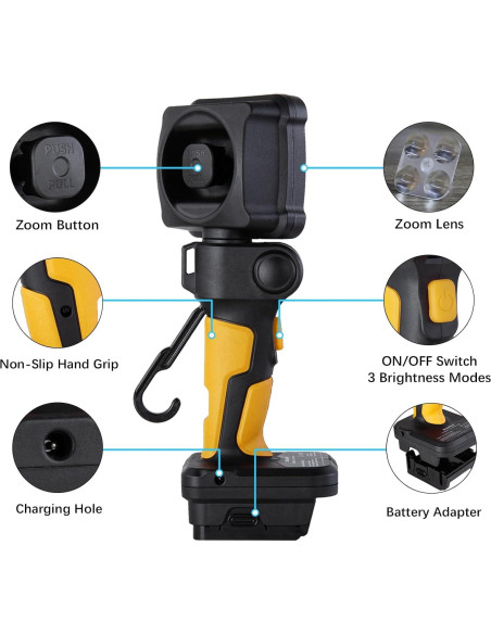 Luz de Trabajo LED Inalámbrica DAYATECH DY-363Z 3000 Lúmenes