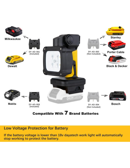 Luz de Trabajo LED Inalámbrica DAYATECH DY-363Z 3000 Lúmenes