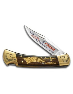 Cuchillo Plegable Buck 110 de Acero Inoxidable y Madera