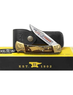 Cuchillo Plegable Buck 110 de Acero Inoxidable y Madera 2