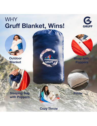 Manta Impermeable Gruff 5-en-1 para Camping 2x1.32m