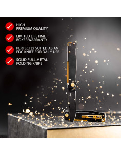 Cuchillo de bolsillo BKER PLUS Atlas Negro 16.61 cm EDC 2