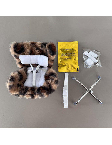 Asiento de Auto para Muñecas Genérico Leopardo con Cojín Suave