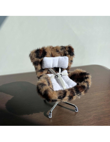 Asiento de Auto para Muñecas Genérico Leopardo con Cojín Suave