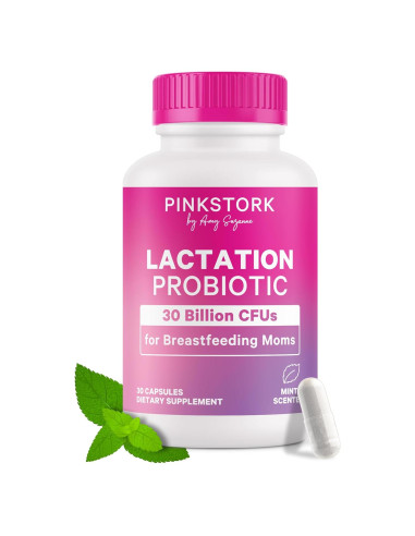 Probiotico de Lactancia Pink Stork - 30 Cápsulas Menta
