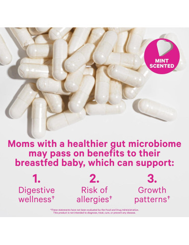 Probiotico de Lactancia Pink Stork - 30 Cápsulas Menta