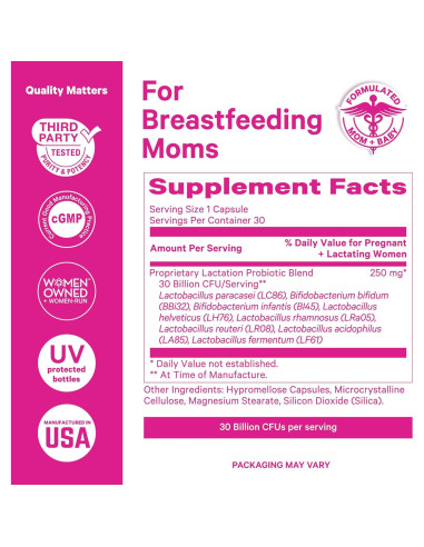 Probiotico de Lactancia Pink Stork - 30 Cápsulas Menta